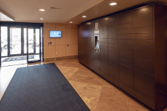 Lobby with Automated Package Locker System Lobby with Automated Package Locker System