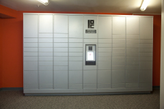 Electronic Package Lockers in Silver Speck Powder Coat Finish Electronic Package Lockers in Silver Speck Powder Coat Finish