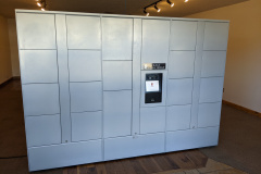 Indoor retail pickup locker Indoor retail pickup locker