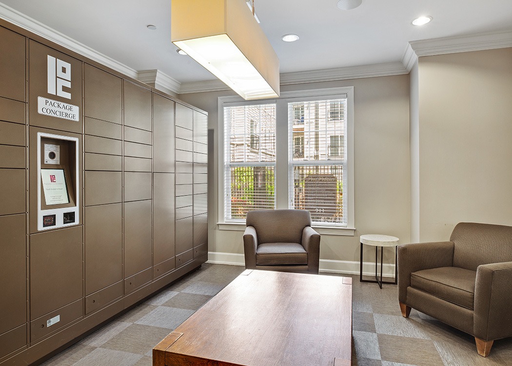 smart apartment package lockers in room