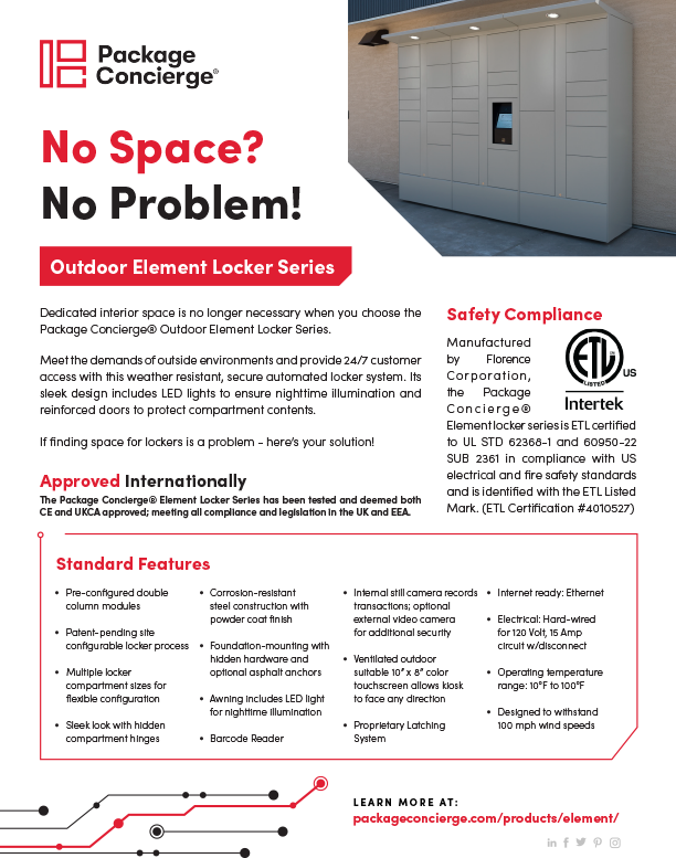 Outdoor Element Spec Sheet